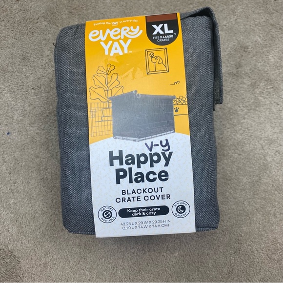 every yay Dog Happy Place Black Out Pet Crate Cover Xl Every Yay